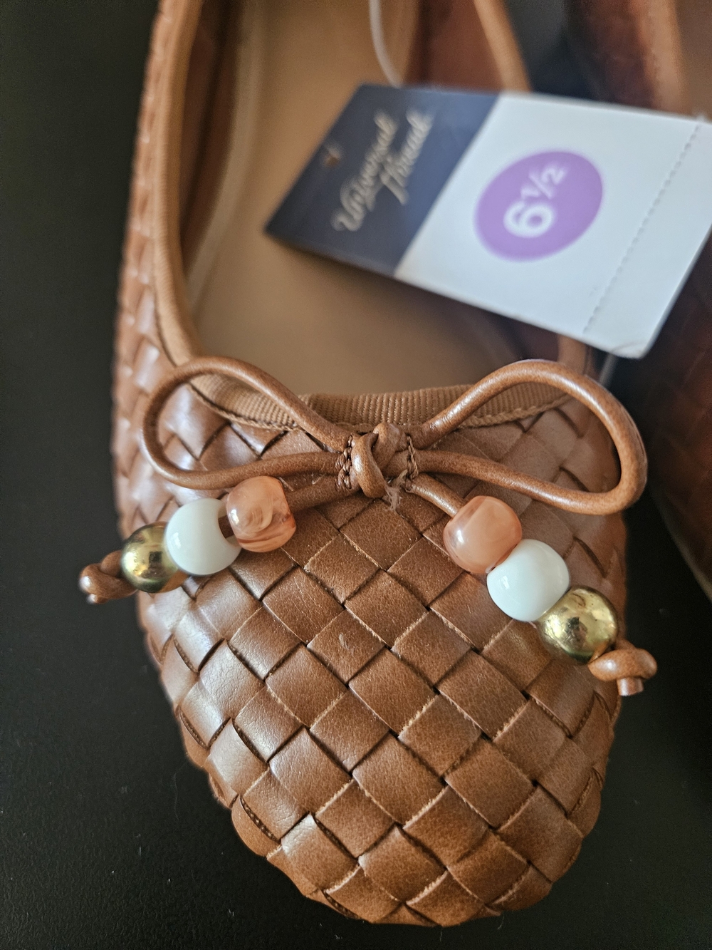 NWT Universal Thread Woven Ballet Flats in Cognac Size 6.5 - Picture 6 of 9